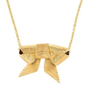 Kate Spade All Wrapped Up Gold Tone Bow Necklace​​​